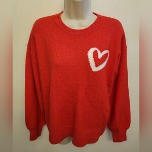 NWT Loft Crewneck Sweater with Heart Design